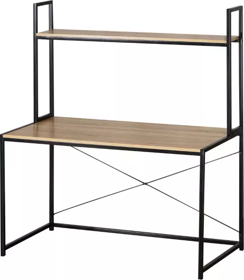 Maxenza Home XXZ1260AG Bureautafel Rustieke Vintage Look Bureautafel met Plank Heeft een Industrieel Design Bureautafel Voor Volwassenen