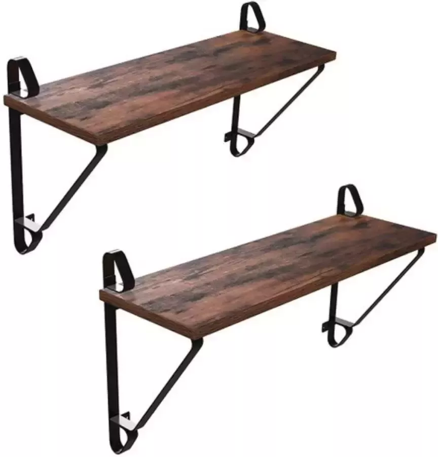 Maxenza Home's Industriële Wandplank Set van 2 Wandplanken Voor Extra Opbergruimte en Flexibel Design