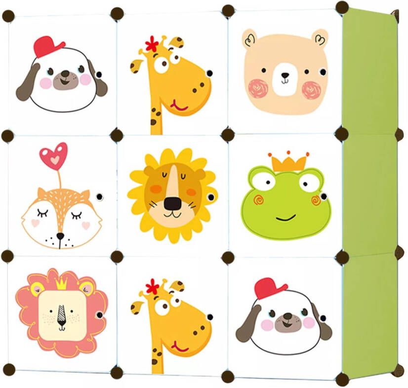 Maxenza Kids Modulaire Opbergkast Speelgoedkast Boeken en Kledingkast voor Kinderen 110 x 110 x 37 cm