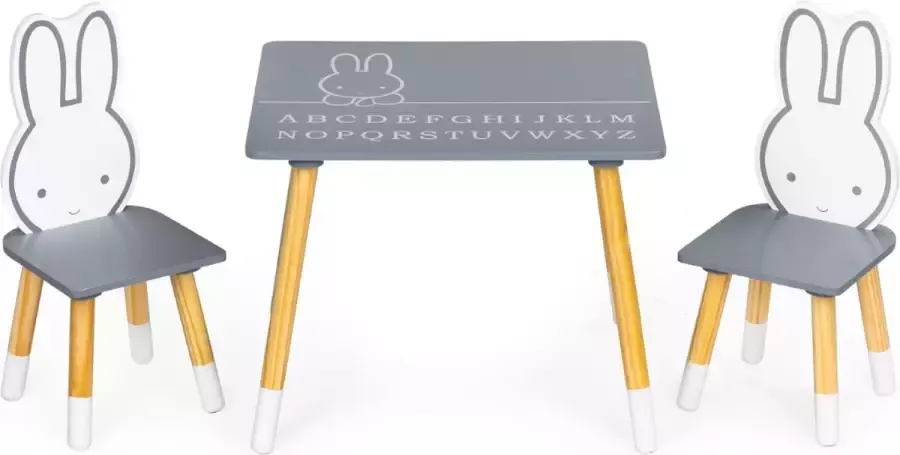 Maxenza Kids WH141 Nijntje Peuter Tafel en Stoelen Set Kleurrijk en Veilig Kindermeubilair voor Spelen Eten en Knutselen