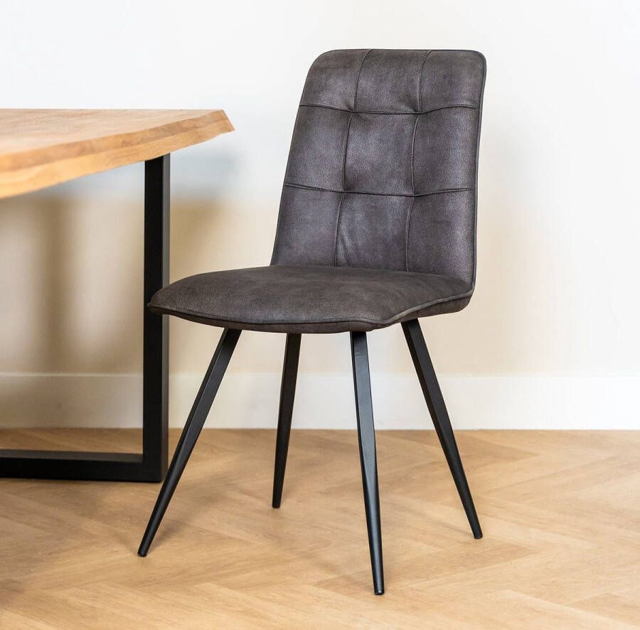 Maxfurn Eetkamerstoel Diek Microvezel Antraciet