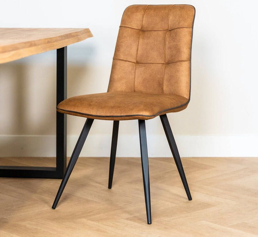 Maxfurn Eetkamerstoel Diek Microvezel Cognac