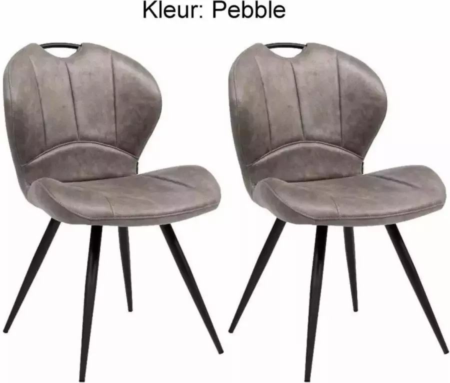 MX Sofa Eetkamerstoel Miracle Pebble (set van 2 stuks)