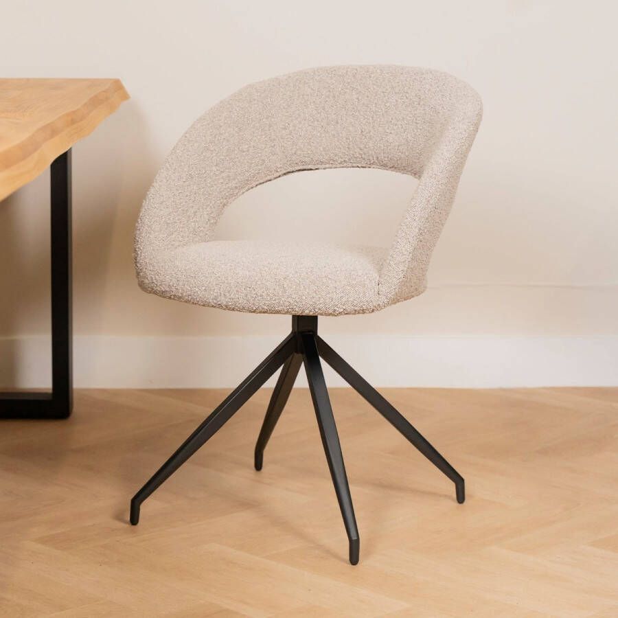 Maxfurn Eetkamerstoel Yara Toffee Bouclé