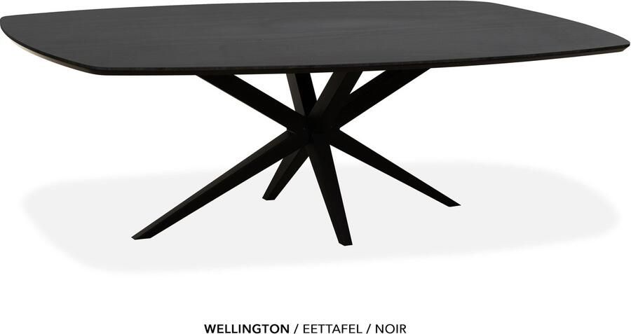 Maxfurn Deens ovale eettafel 160x92cm met verjongde rand Zeer krasvast Noir