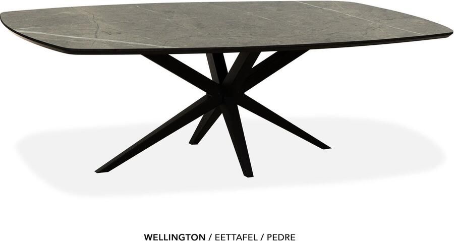 Maxfurn Deens ovale eettafel 275x130cm met verjongde rand Zeer krasvast Pedra