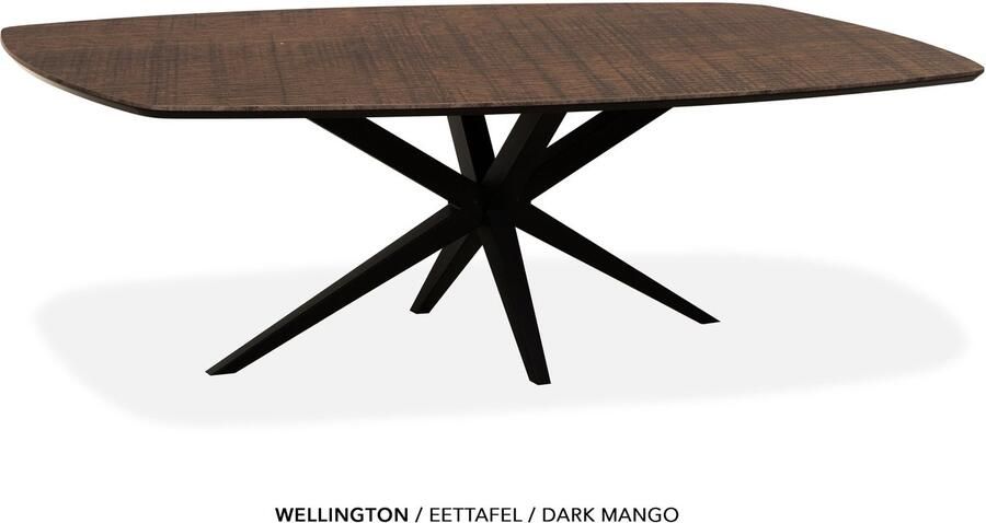 Maxfurn Deens ovale eettafel 275x130cm met verjongde rand Zeer krasvast Dark mango