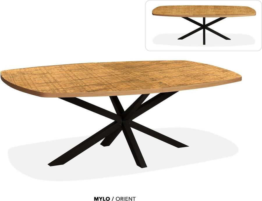 Maxfurn Deens ovale uitschuiftafel 180 238cm Zeer krasvast Orient