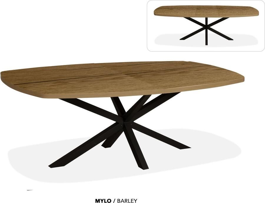 Maxfurn Deens ovale uitschuiftafel 180 238cm Zeer krasvast Barley