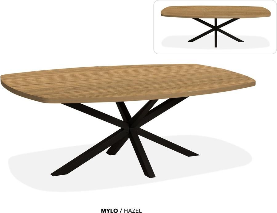 Maxfurn Deens ovale uitschuiftafel 180 238cm Zeer krasvast Hazel