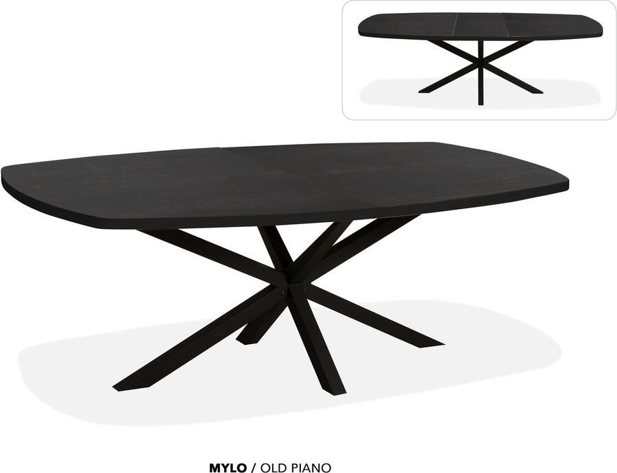 Maxfurn Deens ovale uitschuiftafel 180 238cm Zeer krasvast Old piano