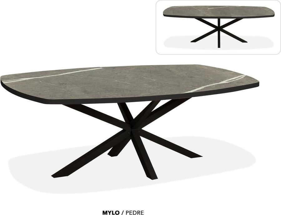 Maxfurn Deens ovale uitschuiftafel 180 238cm Zeer krasvast Pedra