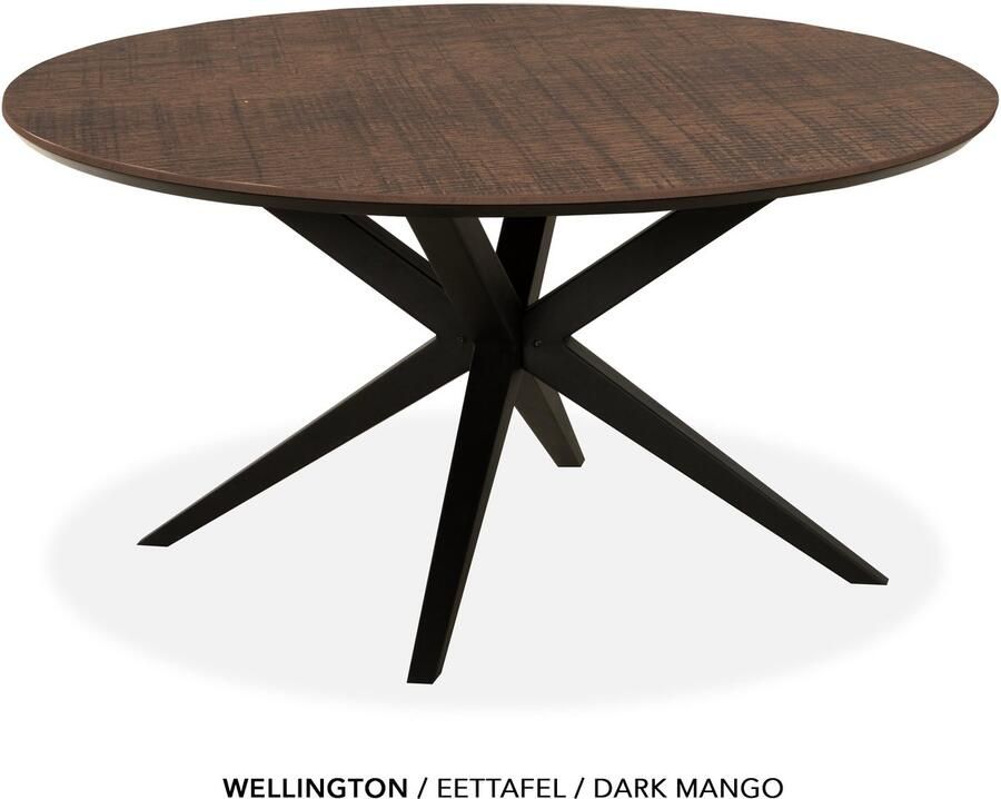 Maxfurn Eettafel rond met verjongde rand Zeer krasvast Dark mango diameter 140cm