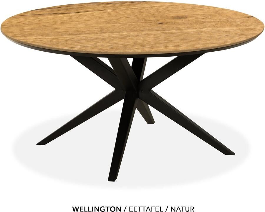 Maxfurn Eettafel rond met verjongde rand Zeer krasvast Natur diameter 140cm
