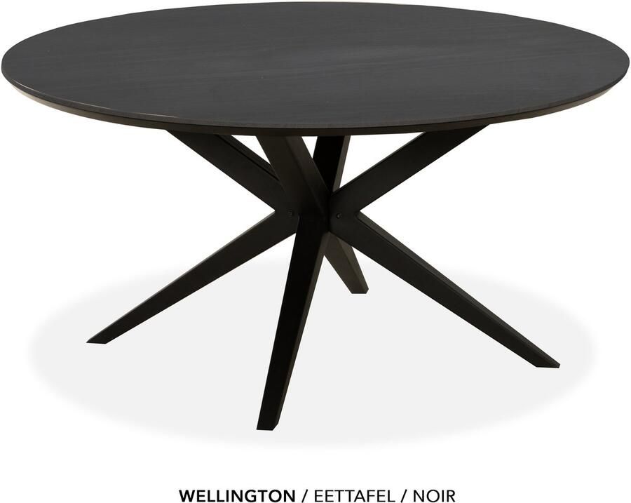 Maxfurn Eettafel rond met verjongde rand Zeer krasvast Noir diameter 120cm
