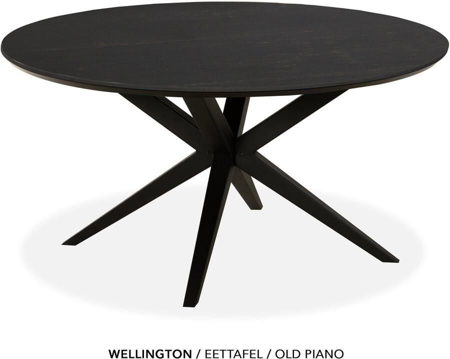 Maxfurn Eettafel rond met verjongde rand Zeer krasvast Old piano diameter 140cm