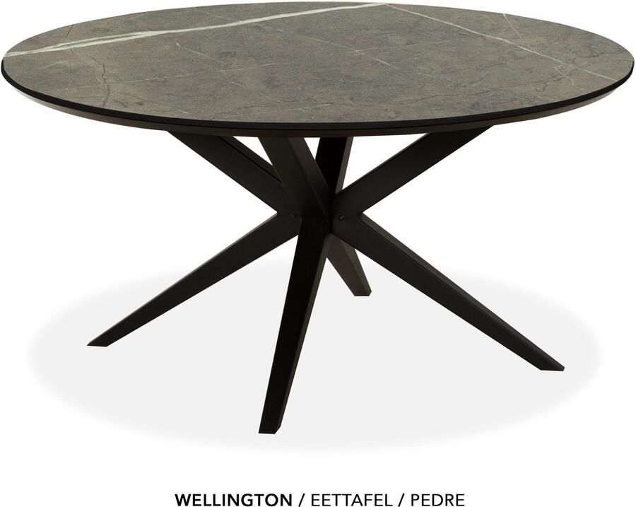 Maxfurn Eettafel rond met verjongde rand Zeer krasvast Pedra diameter 150cm