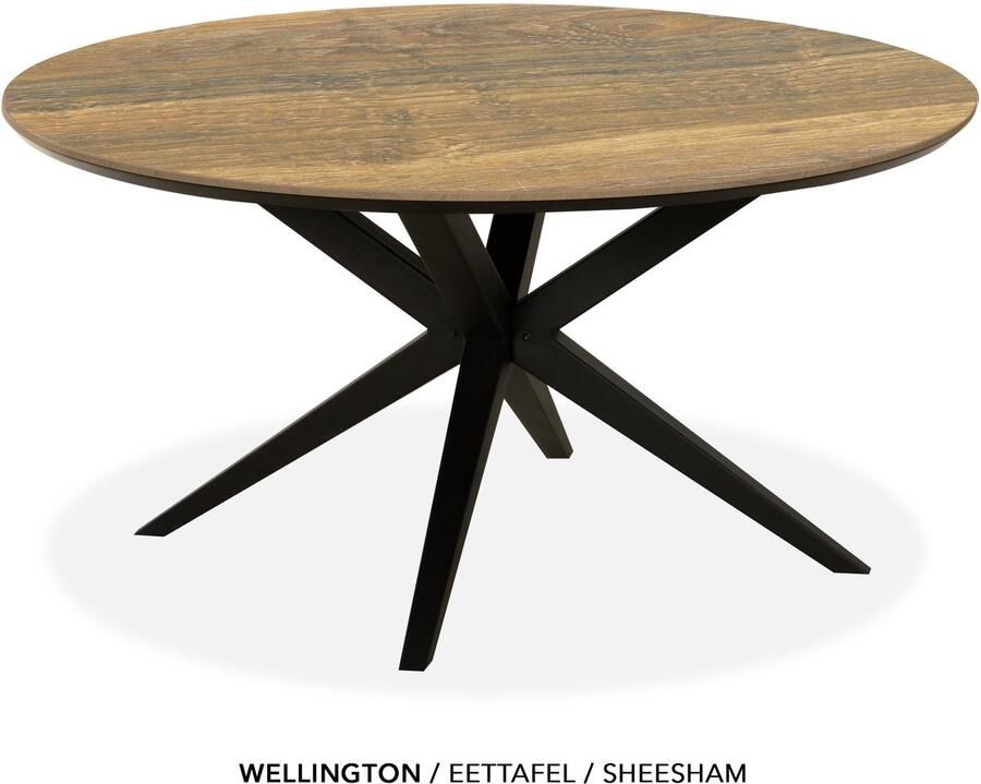 Maxfurn Eettafel rond met verjongde rand Zeer krasvast Sheesha diameter 140cm