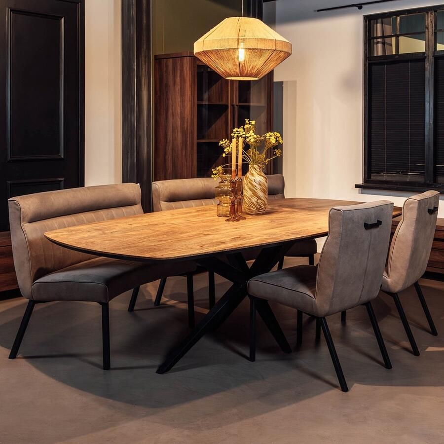Maxfurn Eettafel Wellington Deens Ovaal Dark Mango
