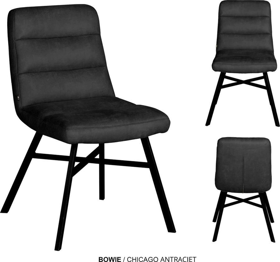 Maxfurn MX Sofa Eetkamer stoel Bowie Antraciet