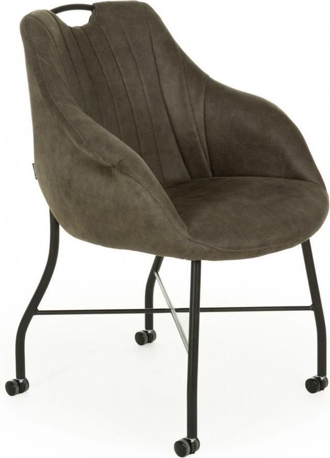 Maxfurn MX Sofa Eetkamerstoel Metric Met Parketwielen Moss