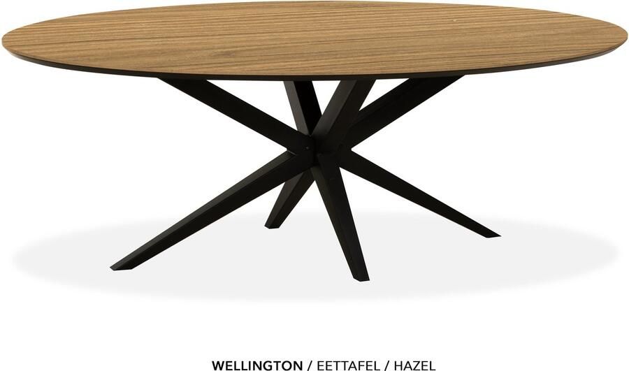 Maxfurn Ovale eettafel 275x130cm met verjongde rand Zeer krasvast Hazel