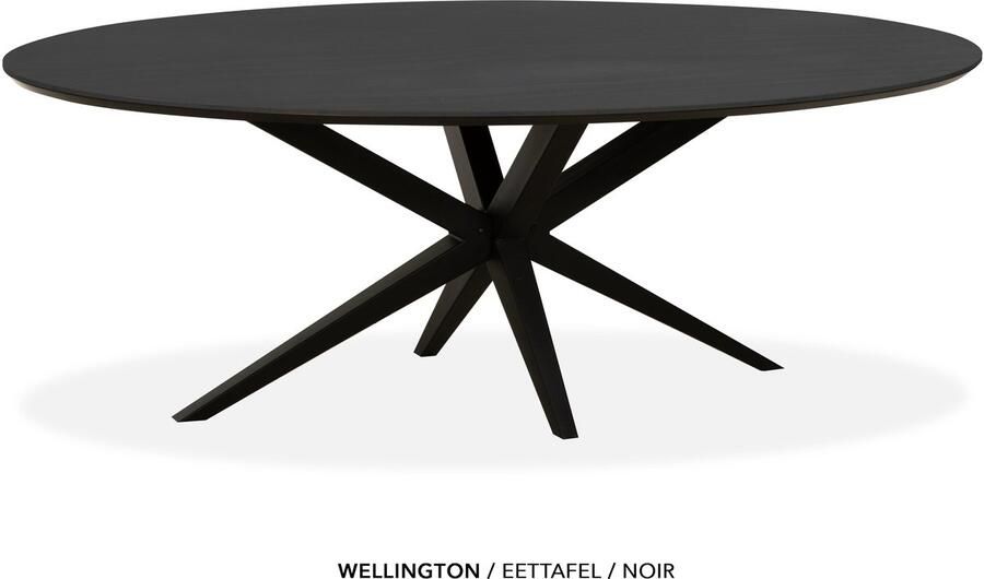 Maxfurn Ovale eettafel 275x130cm met verjongde rand Zeer krasvast Noir