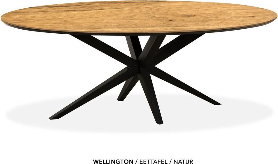 Maxfurn Ovale eettafel 275x130cm met verjongde rand Zeer krasvast Natur
