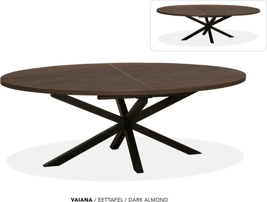 Maxfurn Ovale uitschuiftafel 180 240 Zeer krasvast Almond