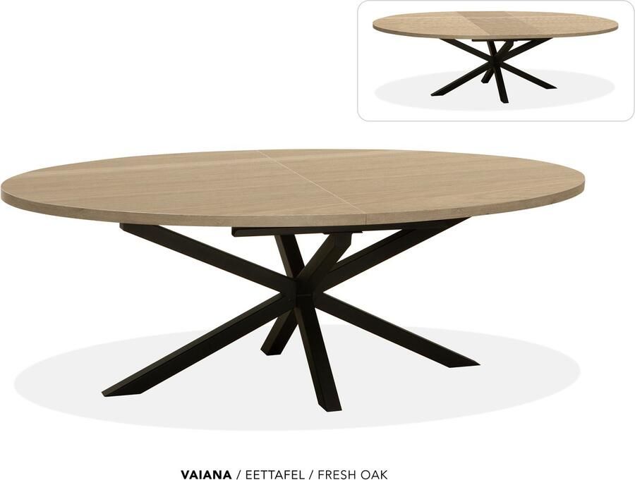 Maxfurn Ovale uitschuiftafel 180 240| Zeer krasvast Fresh Oak