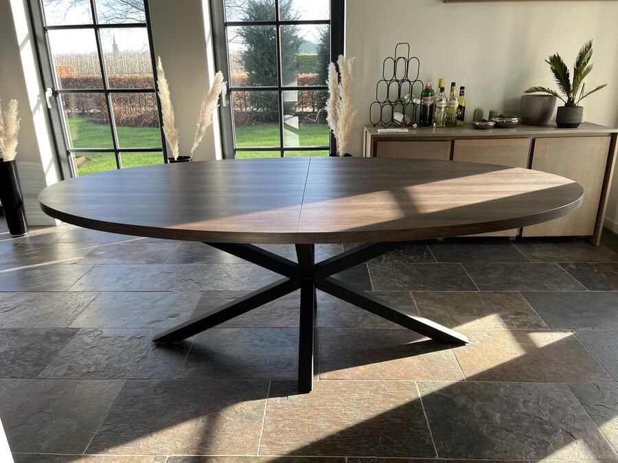 Maxfurn Ovale uitschuiftafel 200 260 Zeer krasvast Mango - Foto 2