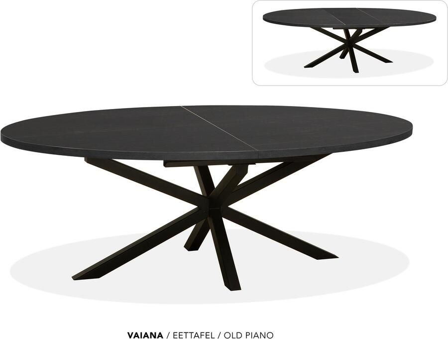 Maxfurn Ovale uitschuiftafel 220 280 Zeer krasvast Old Piano