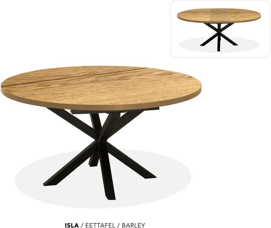 Maxfurn Ronde uitschuiftafel 140 180 Zeer krasvast Barley