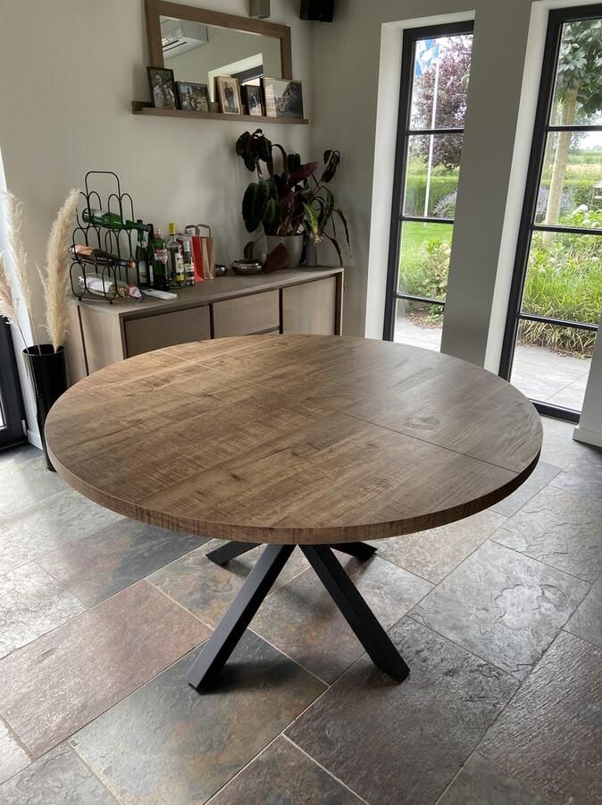 Maxfurn Ronde uitschuiftafel 130 170 Zeer krasvast Marmer licht