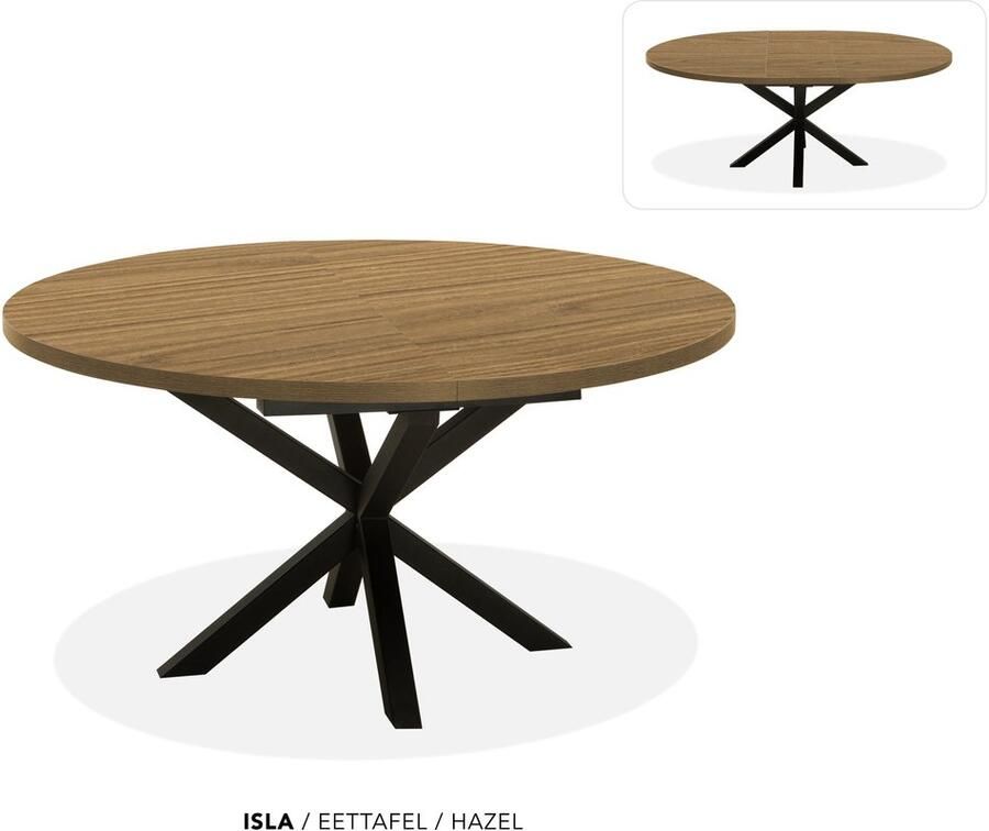 Maxfurn Ronde uitschuiftafel 120 160 Zeer krasvast Hazel