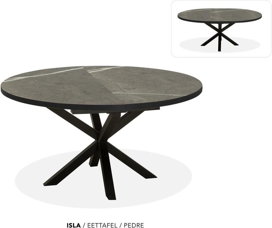 Maxfurn Ronde uitschuiftafel 120 160 Zeer krasvast Pedra