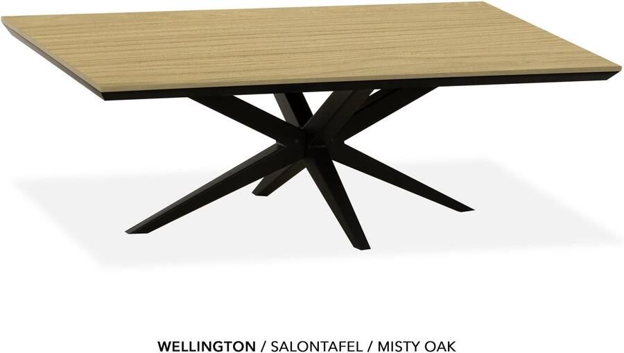 Maxfurn Zeer krasvaste salontafel met verjongde rand Misty oak 135x67cm