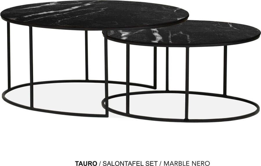 Maxfurn Set ovale salontafel Marbel Nero