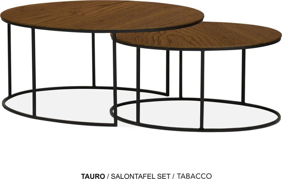 Maxfurn Set ovale salontafel Tabacco