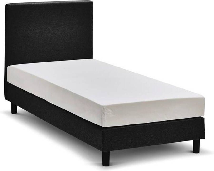 Beter Bed Basic Beter Bed Ambra Complete Boxspring met Silver Pocket Deluxe Foam matras en verstelbaar hoofdbord 120 x 200 cm Zwart