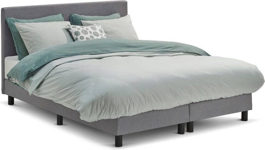 Maxi Beter Bed Cisano Complete Boxspring met Silver Pocket Deluxe Foam Matras 140x210 cm Lichtgrijs