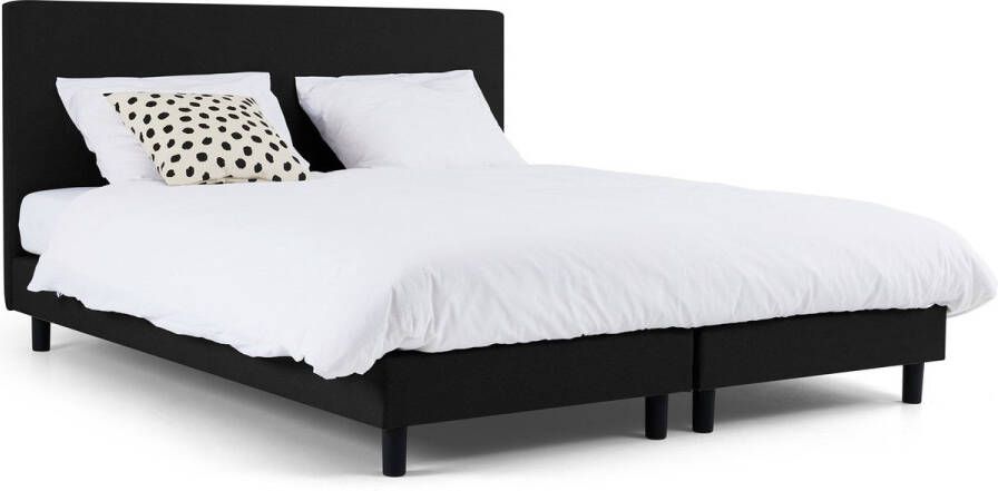 Beter Bed Basic Box Ambra vlak met Easy Pocket matras 160 x 200 cm zwart