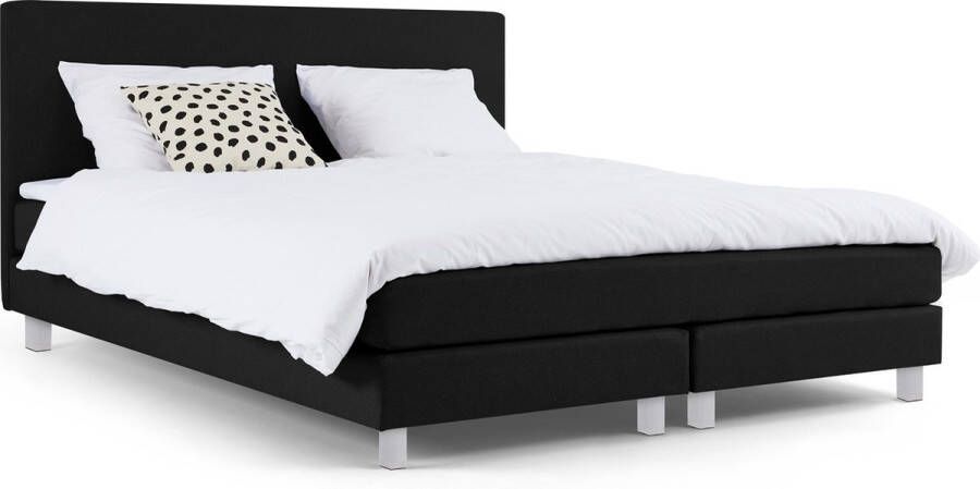 Beter Bed Basic Box Ambra vlak met gestoffeerd matras 120 x 200 cm zwart - Foto 2