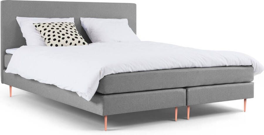 Beter Bed Basic Box Ambra vlak met gestoffeerd matras 180 x 200 cm lichtgrijs - Foto 3