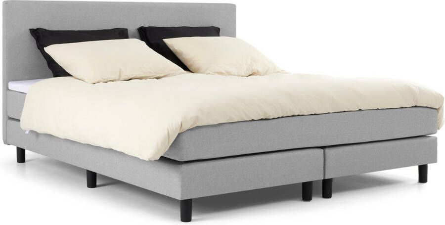 Beter Bed Basic Boxspring Bellino vlak met gestoffeerd matras 2-persoons 120 x 200 cm lichtgrijs