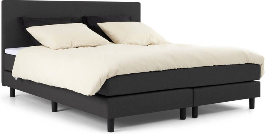 Beter Bed Basic Boxspring Bellino vlak met gestoffeerd matras 2-persoons 140 x 200 cm donkergrijs