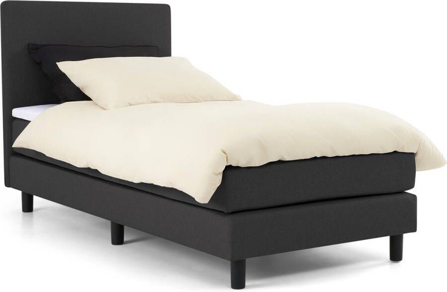 Beter Bed Basic Boxspring Bellino vlak met gestoffeerd matras 2-persoons 90 x 200 cm donkergrijs