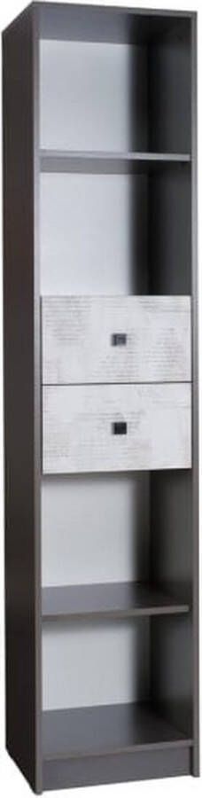 Maxi Huis Boekenkast met planken en lades 42 cm Grafiet Enigma