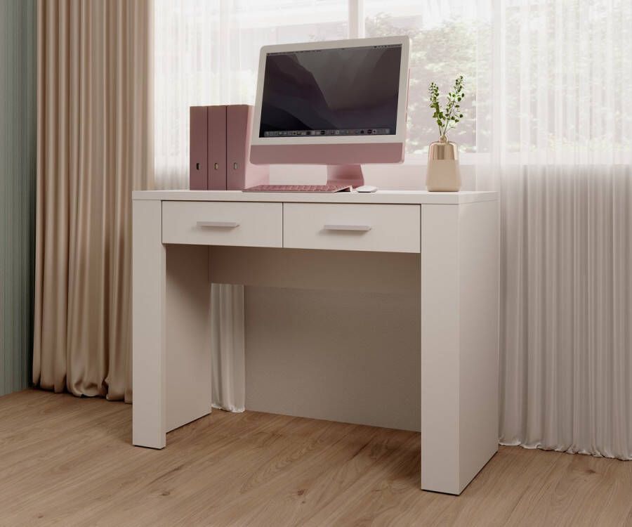 Maxi Huis Bureau Cesiro Twee Laden Wit 100 cm