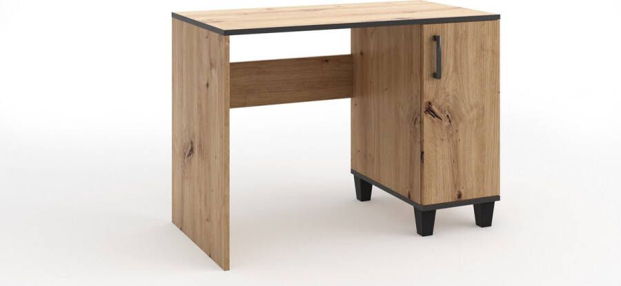Maxi Maja Bureau P8 Planken Traditioneel eiken + zwarte accessoires 100 cm